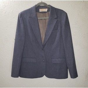 Vintage Pendleton Sz M 100% Virgin Wool Blazer Jacket Women's Steel Blue Gray